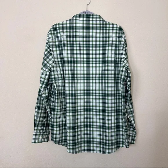 Coolibar men’s long sleeve green check plaid button down size L - Picture 3 of 9